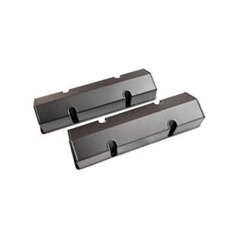 Absurdo Tall Aluminum Valve Cover Vaulted Short Bolts for 1958-1987 SBC Fabricated, Black Anodized AB2205261